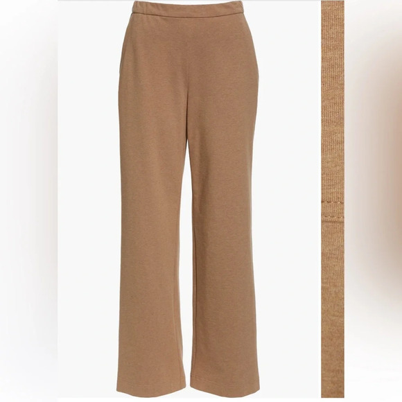 Lafayette 148 New York Webster Ultra Comfort French Terry Tan Pants Sepia Brown - Picture 12 of 16